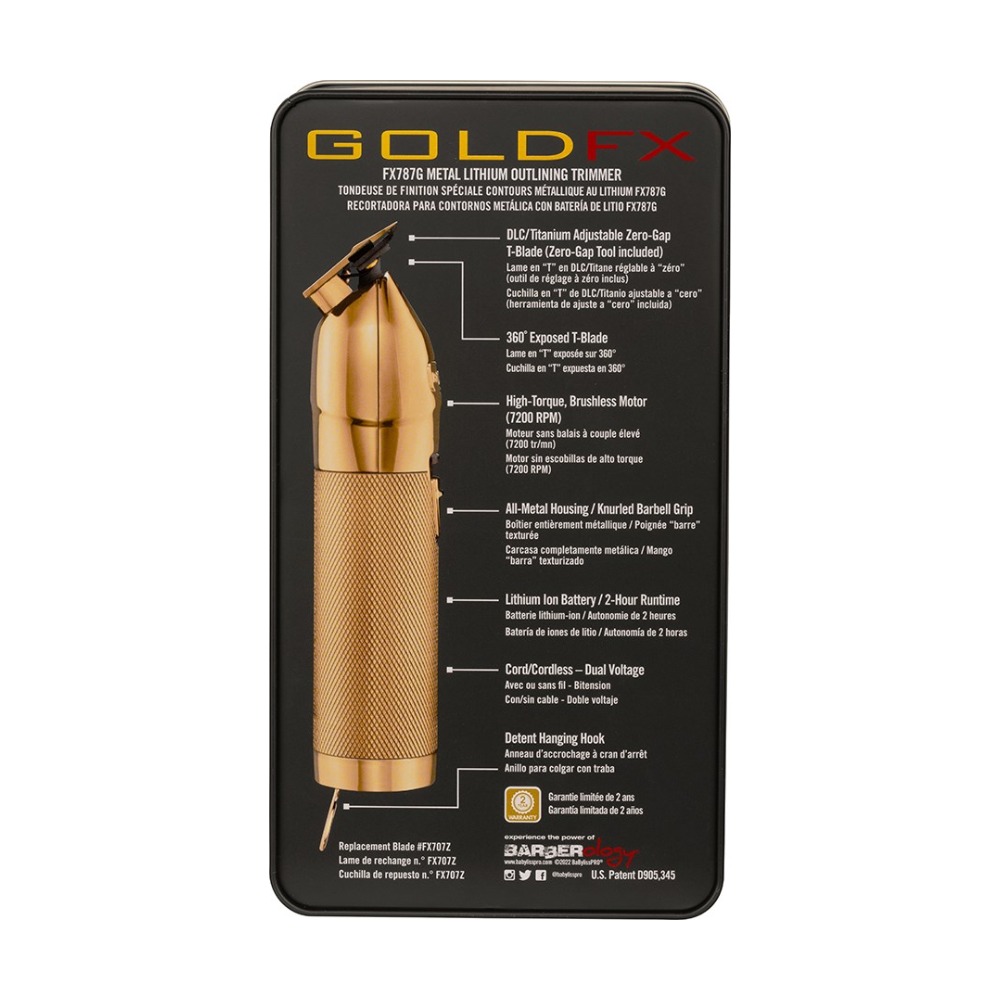 BabylissPro GoldFX T-Blade Hair Trimmer - B787GA - 900734