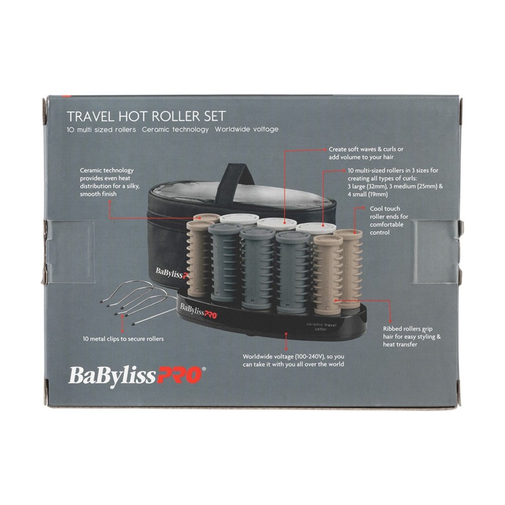 BabylissPro 10 Hot Roller Set Travel with Bag