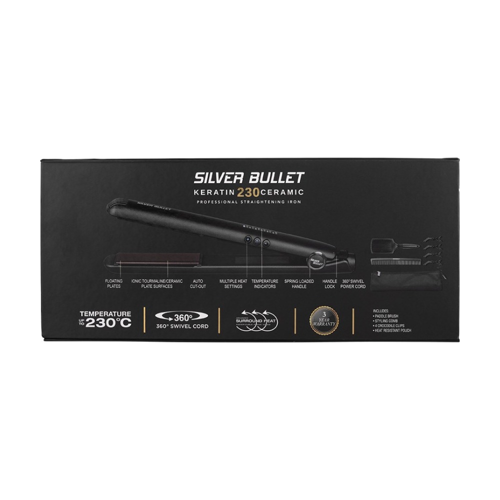 Silver Bullet Keratin 230 Ceramic & Tourmaline 25mm Hair Straightener 900499