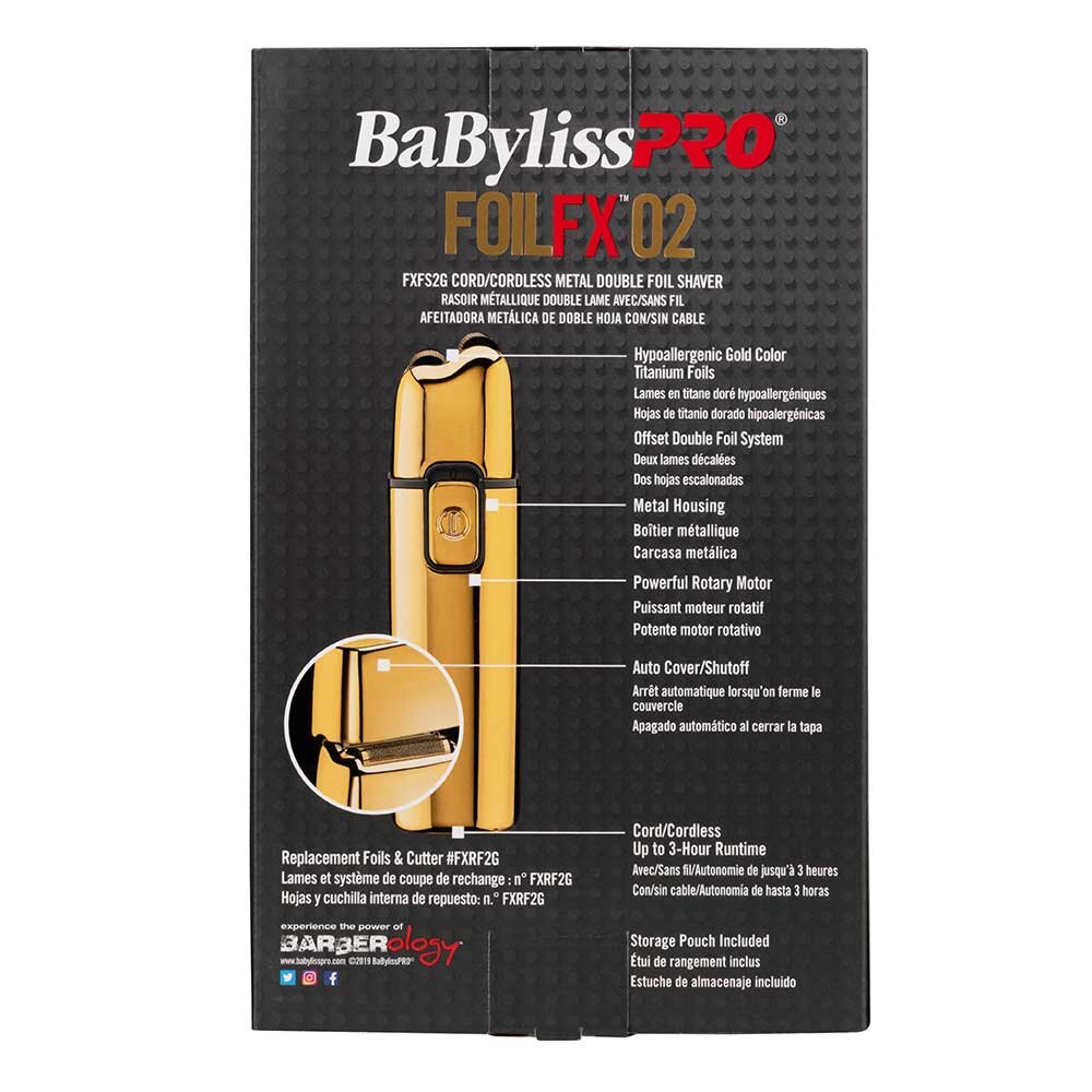 BabylissPro FoilFX 02 Double Foil Shaver Gold - BFS2GA