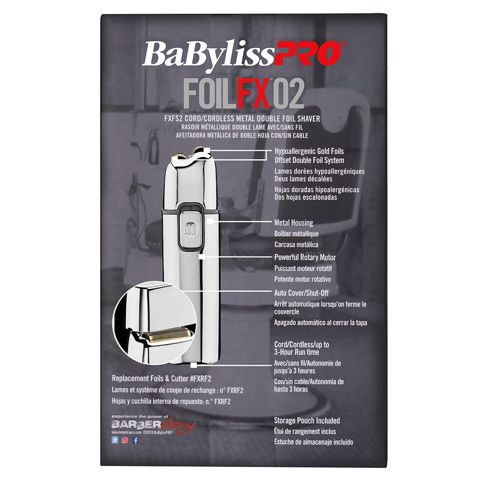 BabylissPro FoilFX Double Foil Shaver Silver - BFS2A - 900735