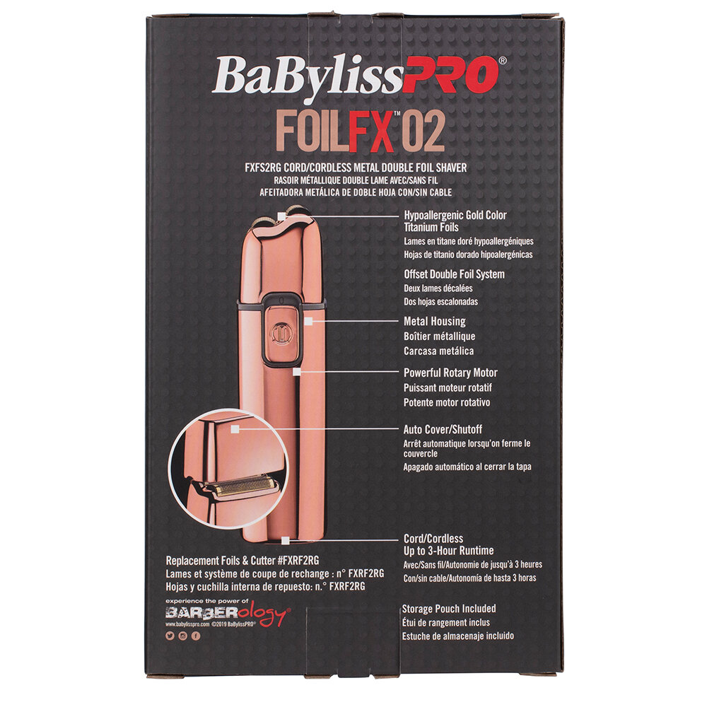 BabylissPro FoilFx 02 Rose Gold Shaver - BFS2RGA