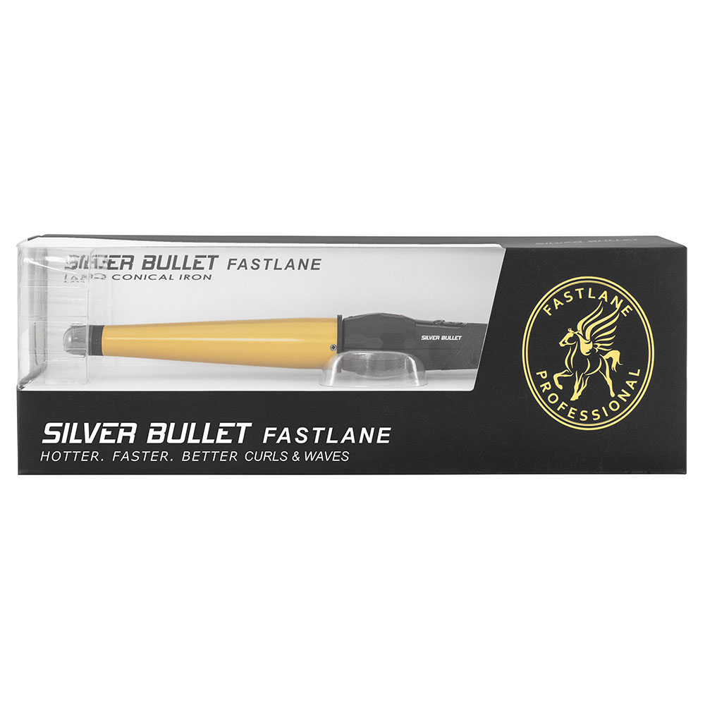 Silver Bullet Fastlane Large Ceramic Conical Curling Iron Gold 19-32mm - 900344