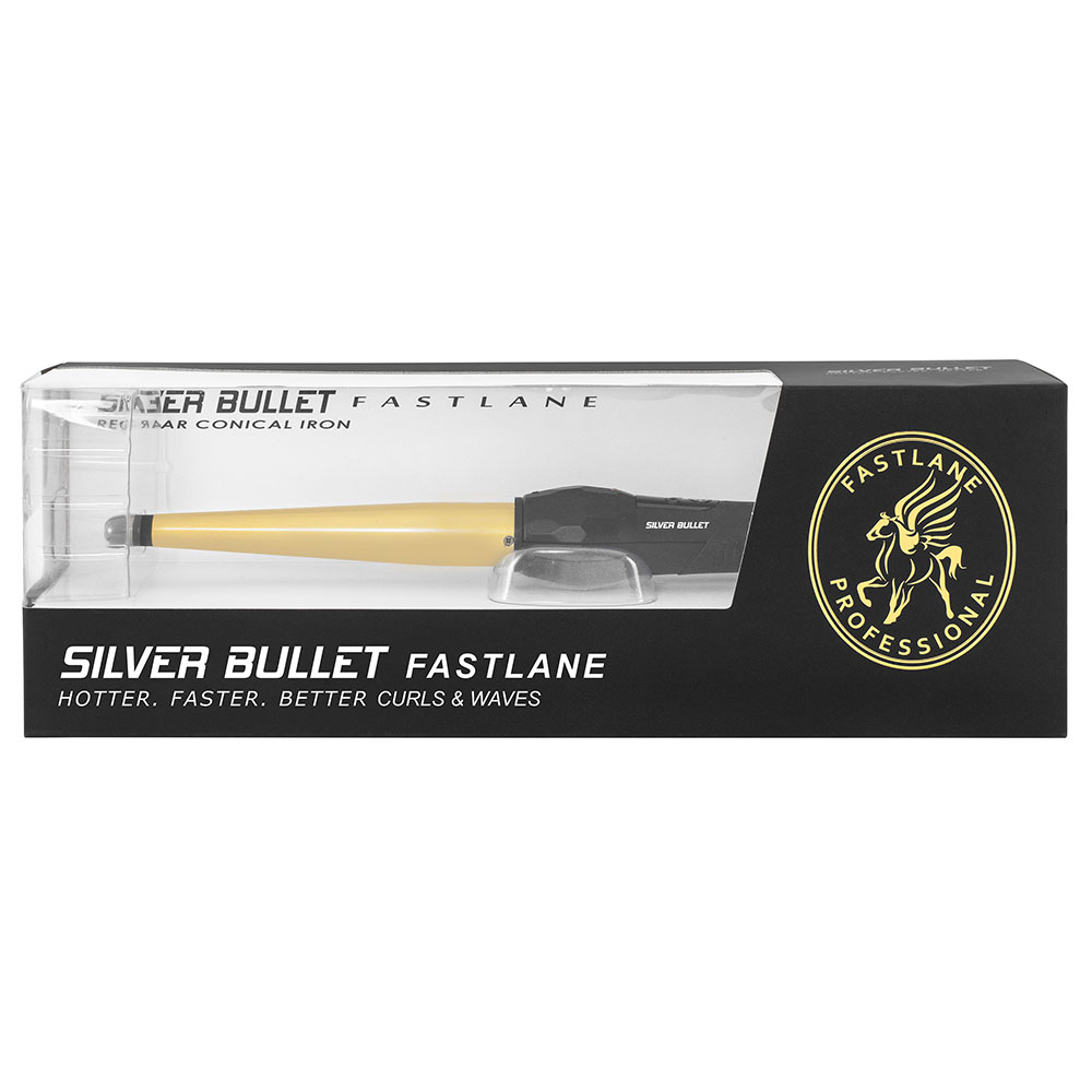 Silver Bullet Fastlane Regular Ceramic Conical Curling Iron Gold 13-23mm - 900345