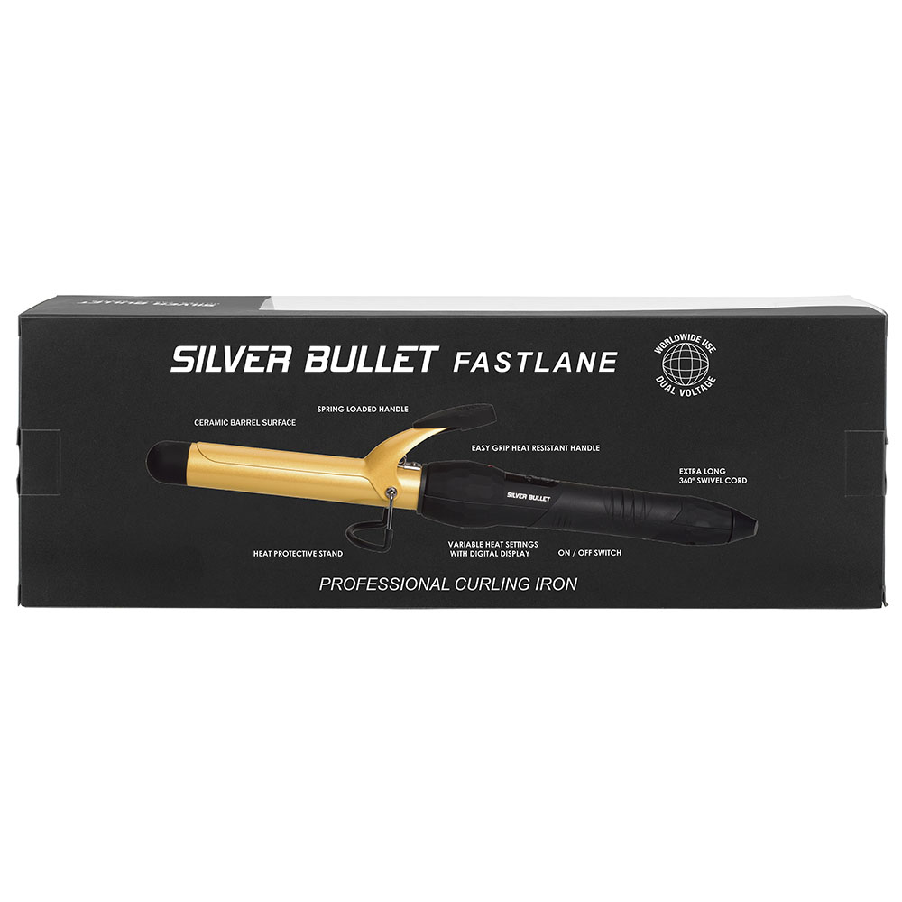 Silver Bullet Fastlane Ceramic Curling Iron Gold 25mm - 900348