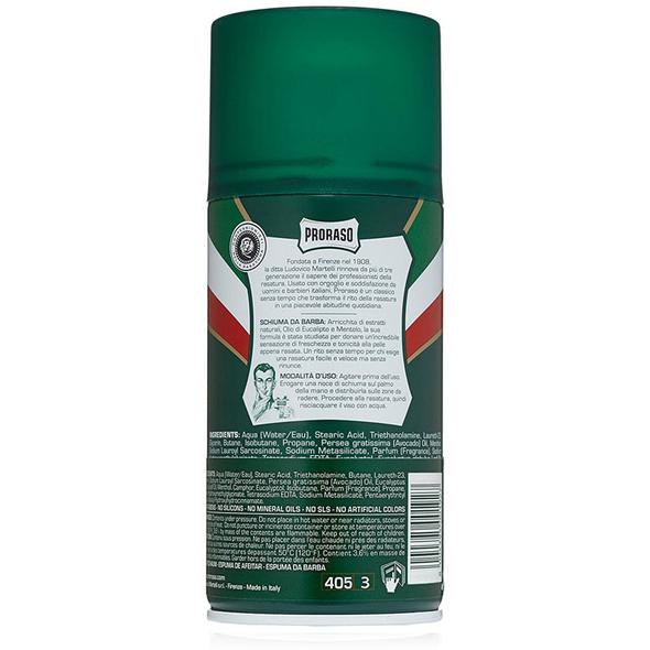 Proraso Eucalyptus & Vitamin E Shaving Foam 300ml Refresh- Green