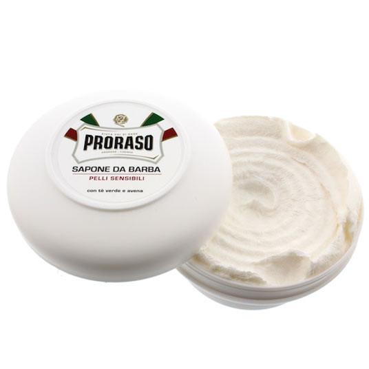 Proraso Green tea & Oatmeal Shaving Soap Bowl 150ml Sensitive- White