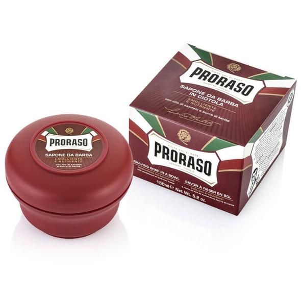 Proraso Sandalwood Oil & Shea Butter Shaving Soap Bowl 150ml - Red