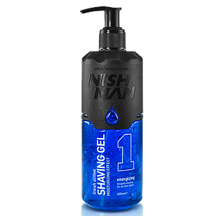 Nish Man Shaving Gel With Pump Blue 400ml