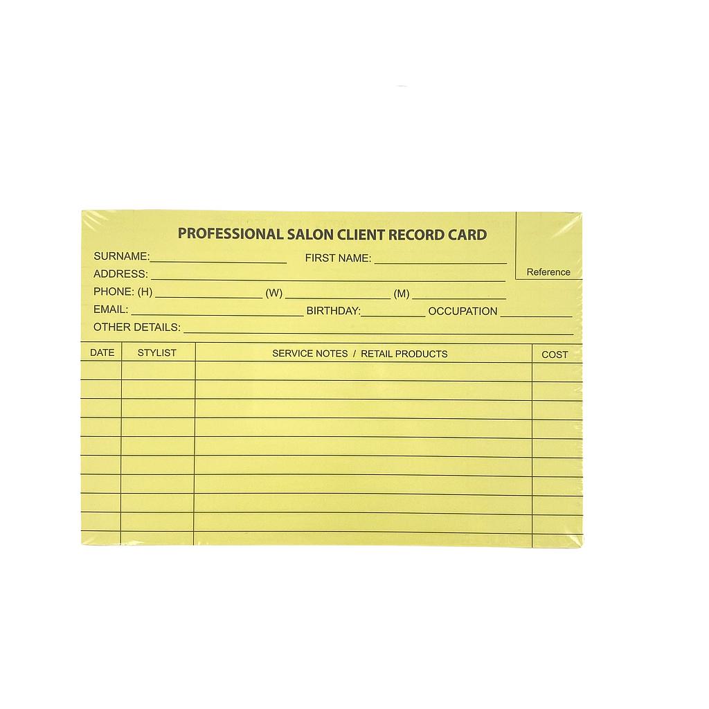 Costaline Hair Salon Record Card 100pk