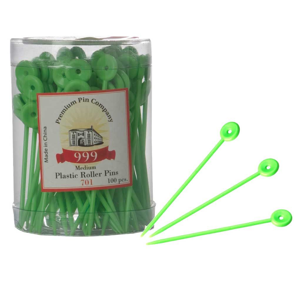 999 Metal Roller Pins Green Medium 100pc