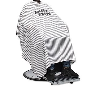 Nish Man Barber Cape White With Black Stripes