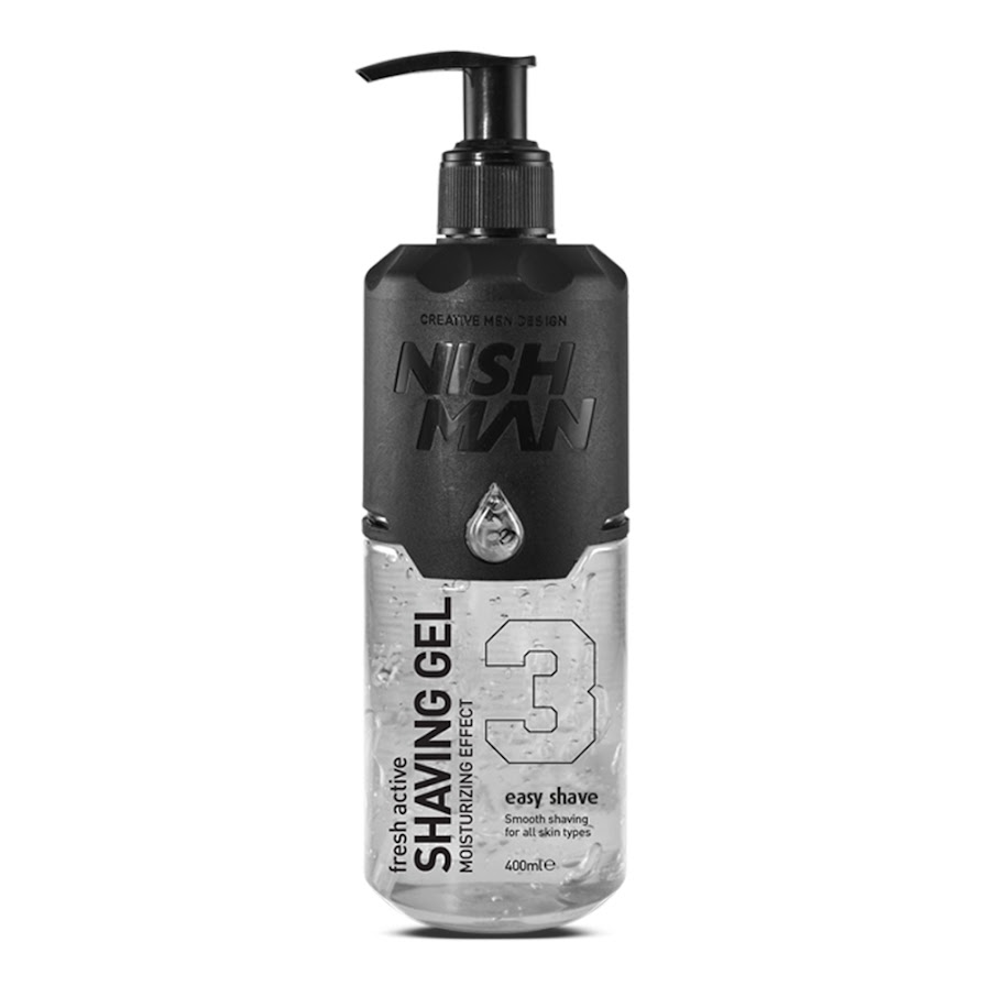 Nish Man Shaving Gel With Pump Clear 400ml