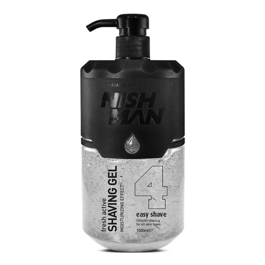 Nish Man Shaving Gel With Pump Clear 1L