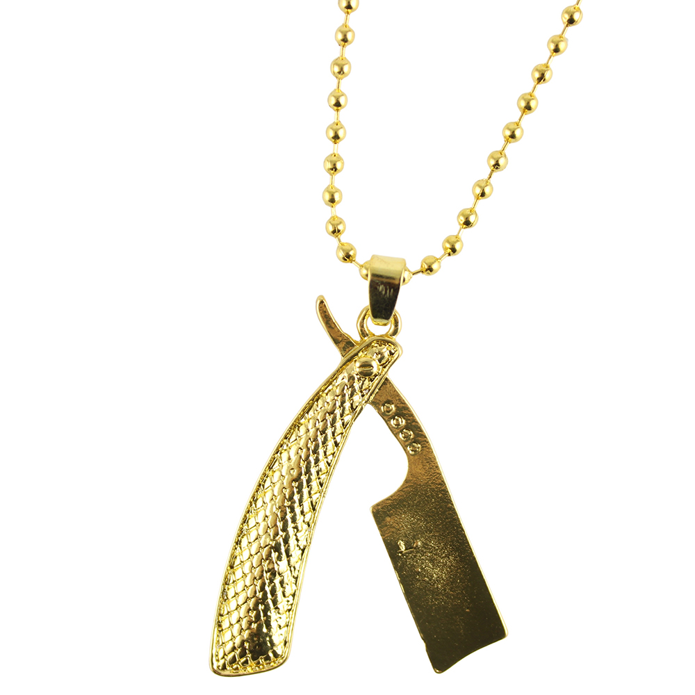 Costaline Necklace Barber Cut Throat Razor Gold