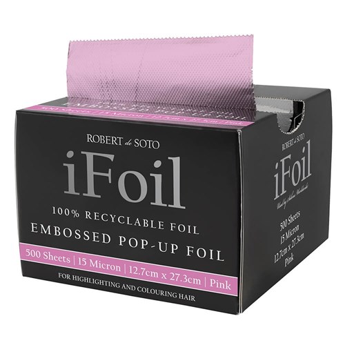 iFoil 500 Sheets Embossed 15mic 12.7x27.3cm PINK