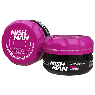 Nish Man M5 Series Fibre Hair Sculpting Matte Look Wax 100ml
