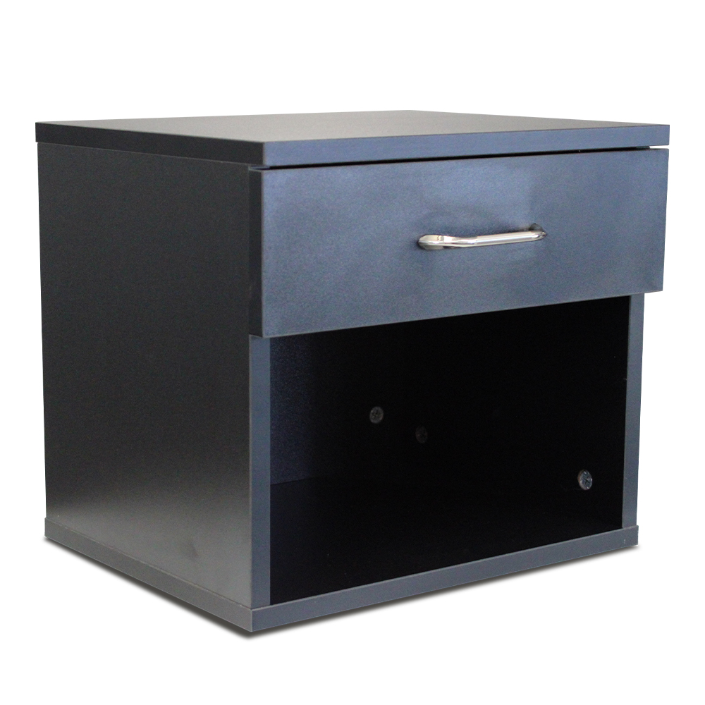 Salon360 Terry Salon Wall Floating Cabinet With Drawer Black