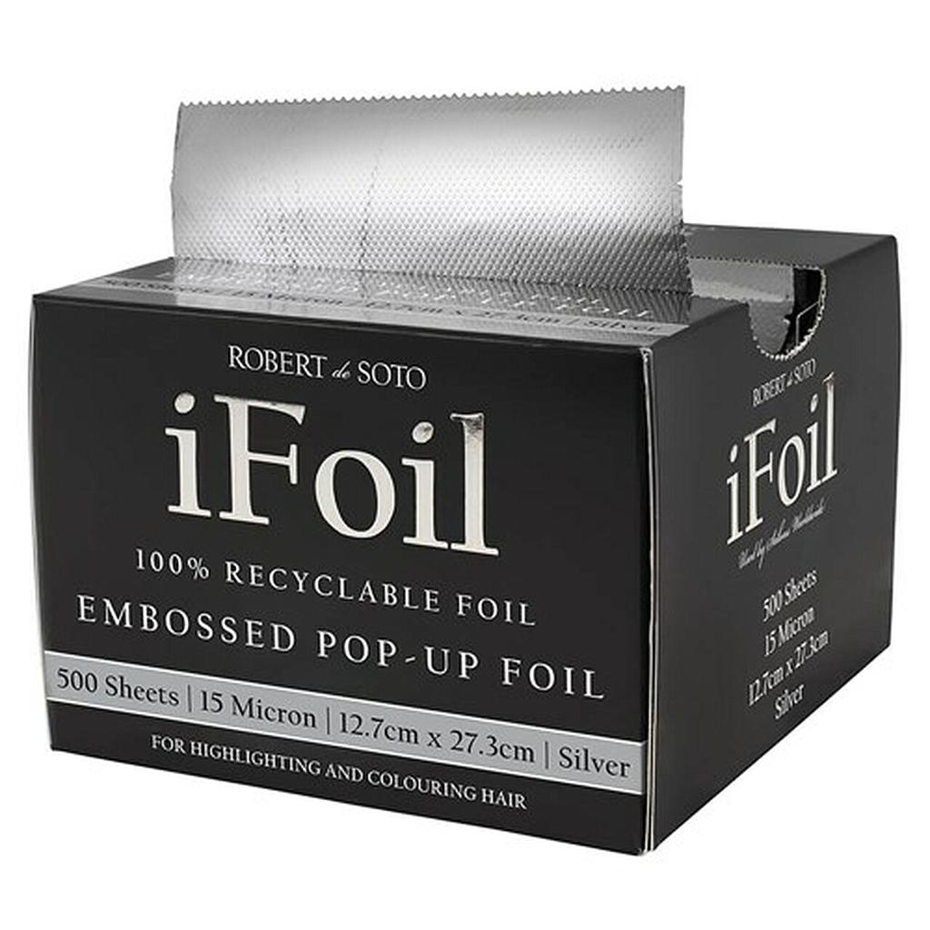 iFoil 500 Sheets Embossed 15mic 12.7x27.3cm Silver - 138058