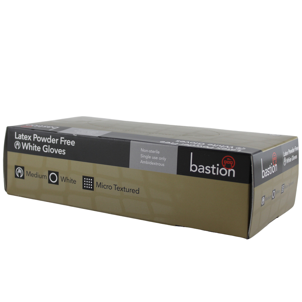 Bastion Latex Powder Free (M) Medium 100pcs Gloves
