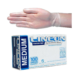Lincon Gloves Vinyl Powder-Free Medium