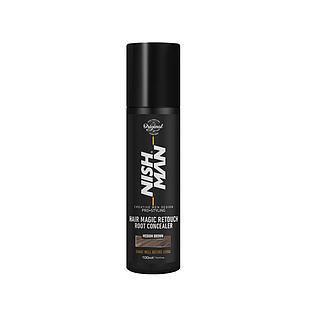 Nish Man Magic Touch Up Root Concealer Medium Brown 100ml