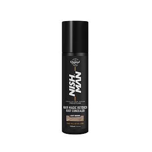 Nish Man Magic Touch Up Root Concealer Light Brown 100ml