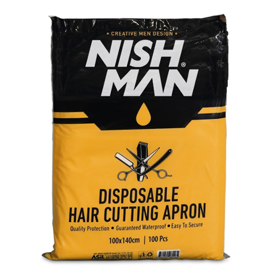 Nish Man Disposable Hair Cutting Cape 100 Pcs/Pack