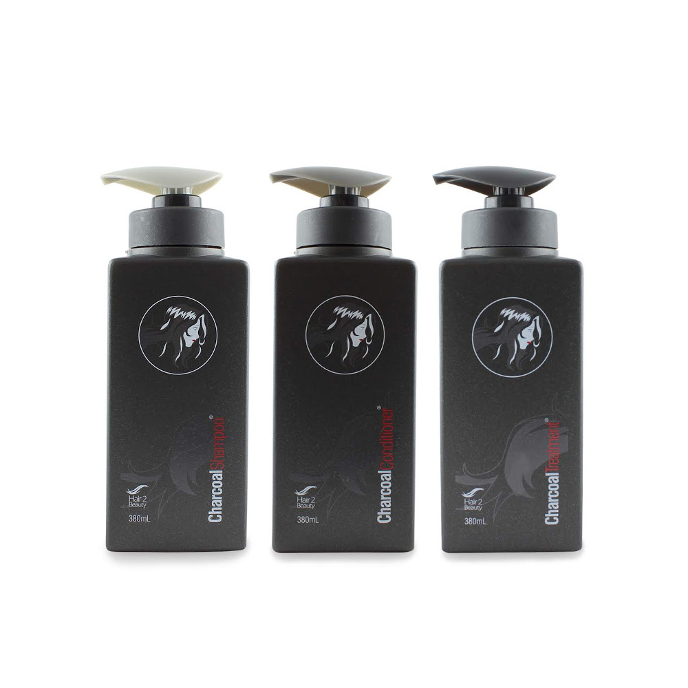 H2B Charcoal TRIO Pack Shampoo, Conditioner, Treatment 380ml