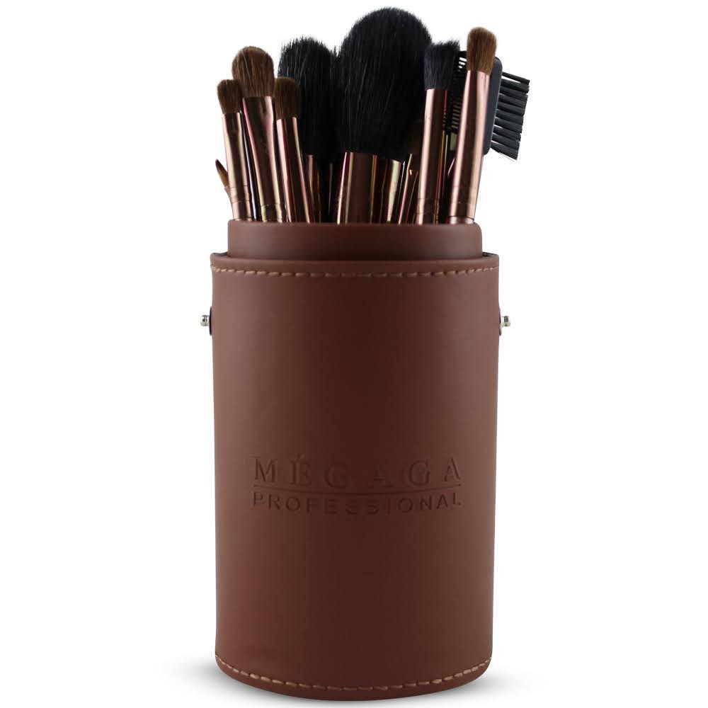 Costaline Makeup Brush Set In A Barrel - 13pc Brown