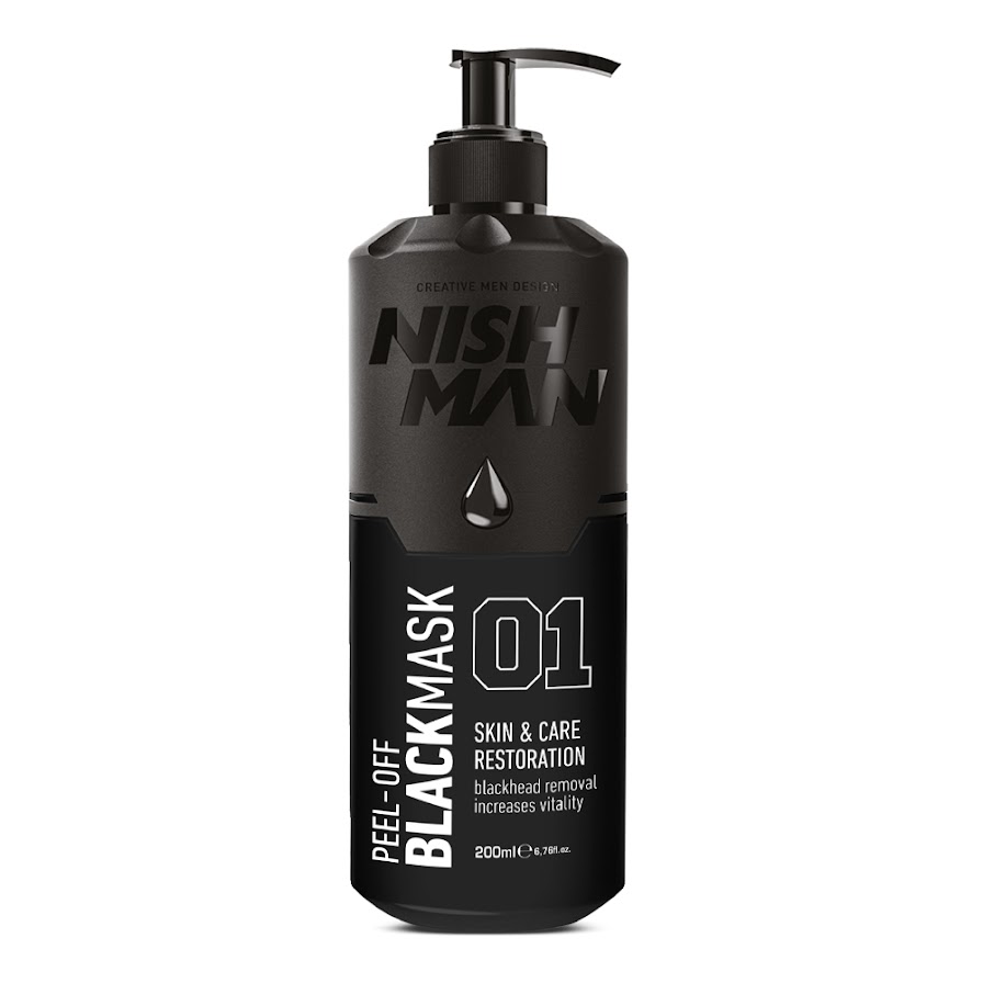 Nish Man Black Peel Off Mask With Pump 200ml