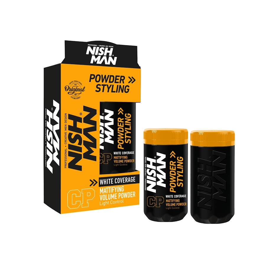Nish Man Mattifying Hair Volumising Powder & White Coverage CP1 20g