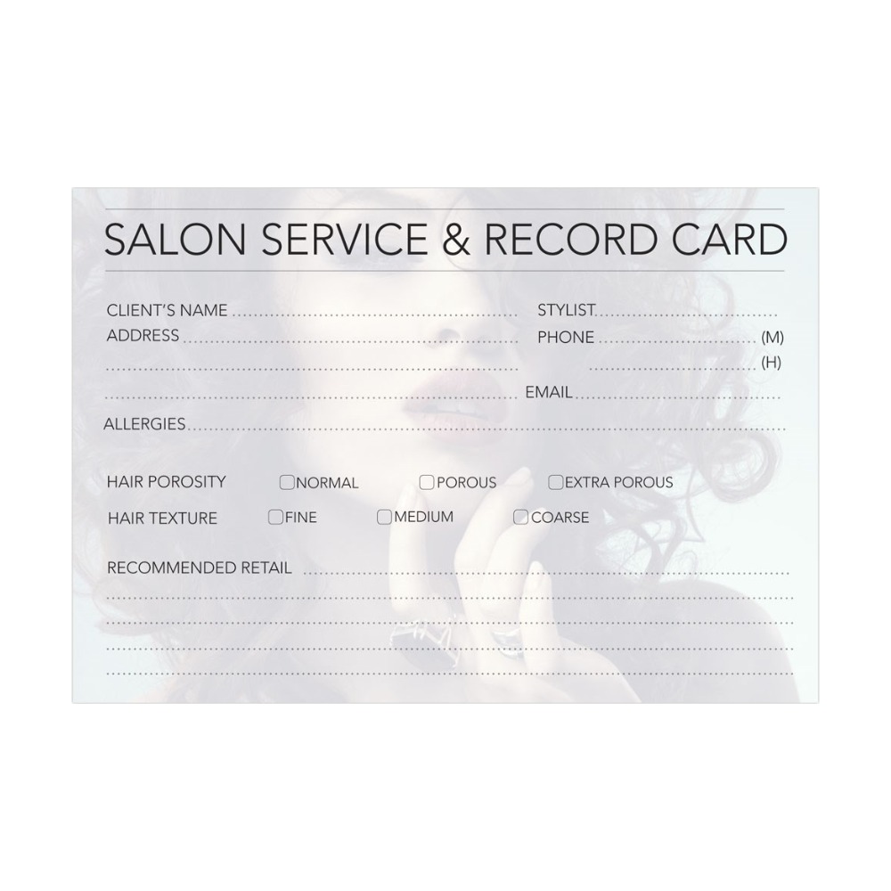 Dateline Salon Service & Record Card 144500