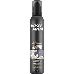 Nish Man Hair & Beard Milk Mousse Conditioner 200ml