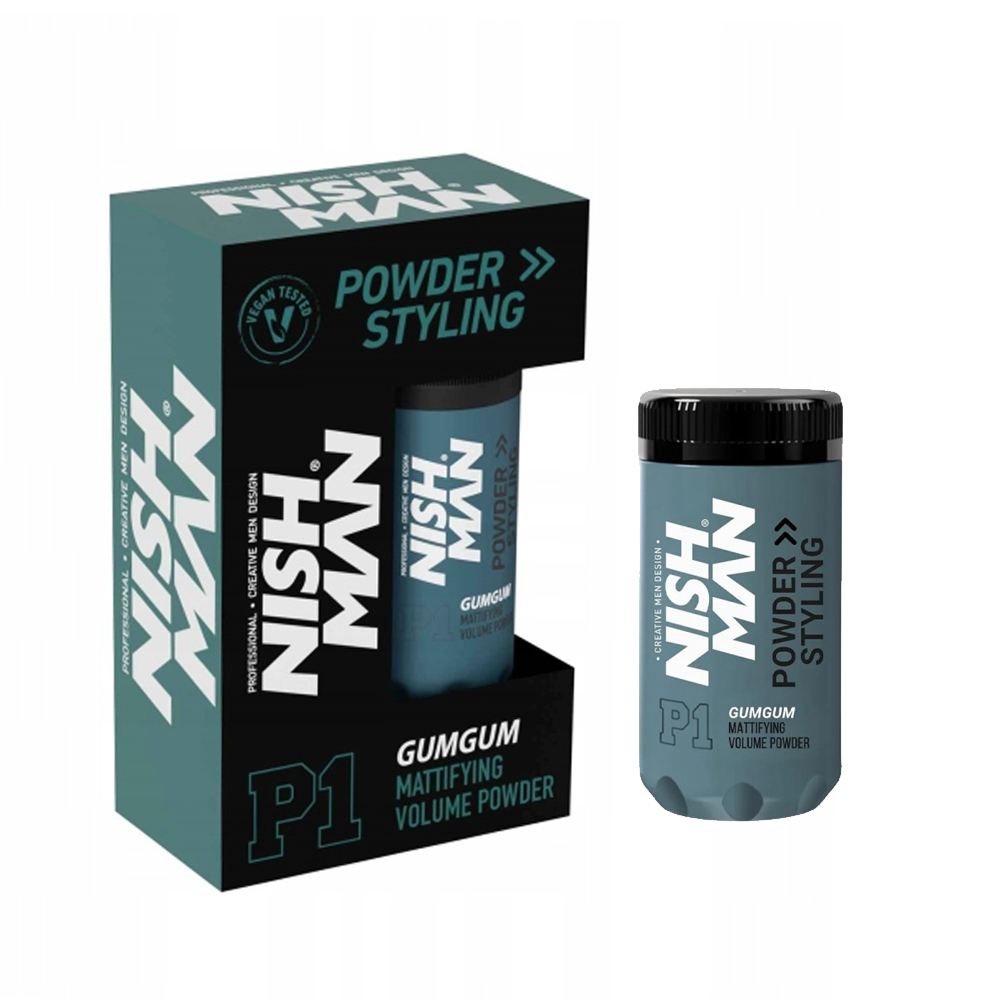 Nish Man Mattifying Hair Volumising Powder P1 GumGum 20g