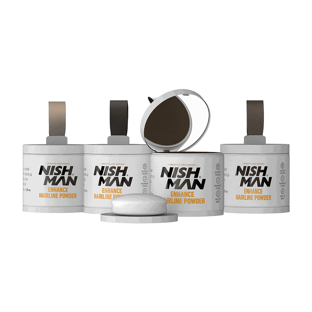 Nish Man Hairline Enhance Powder Light Brown 10g