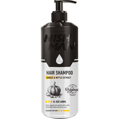 Nish Man Hair Shampoo Garlic & Nettle Scented 480ml