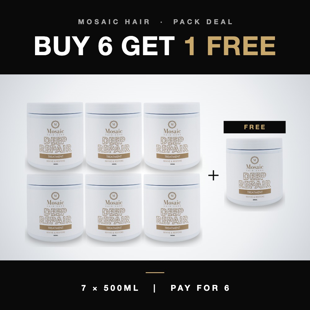 Mosaic Hair Deep Repair Treatment 500ml - Buy 6 Get 1 Free (7 Pack)