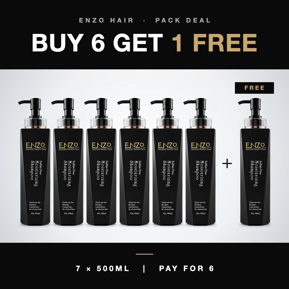 Enzo Hair Moisturising Shampoo 500ml - Buy 6 Get 1 Free (7 Pack)