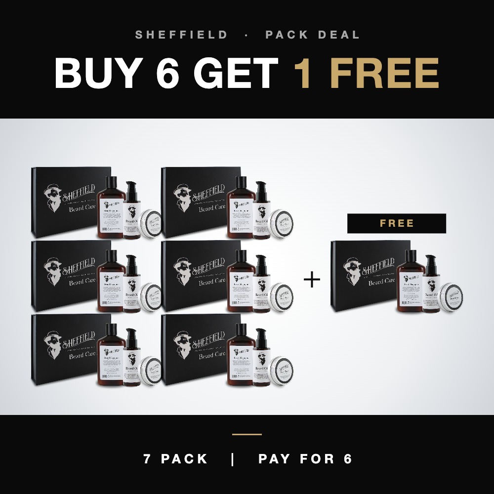 Sheffield Beard Care Pack Tobacco - Buy 6 Get 1 Free (7 Pack)