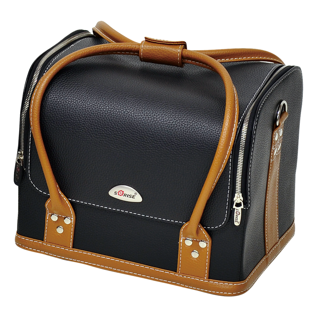 Sunrise Makeup Case - Small Hand Bag Black/Brown (WB-38-BC)
