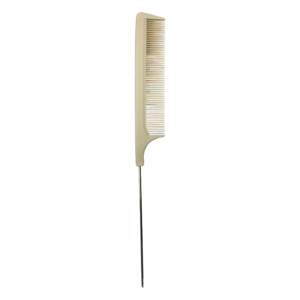 Costaline Carbon Metal Tail Comb - White