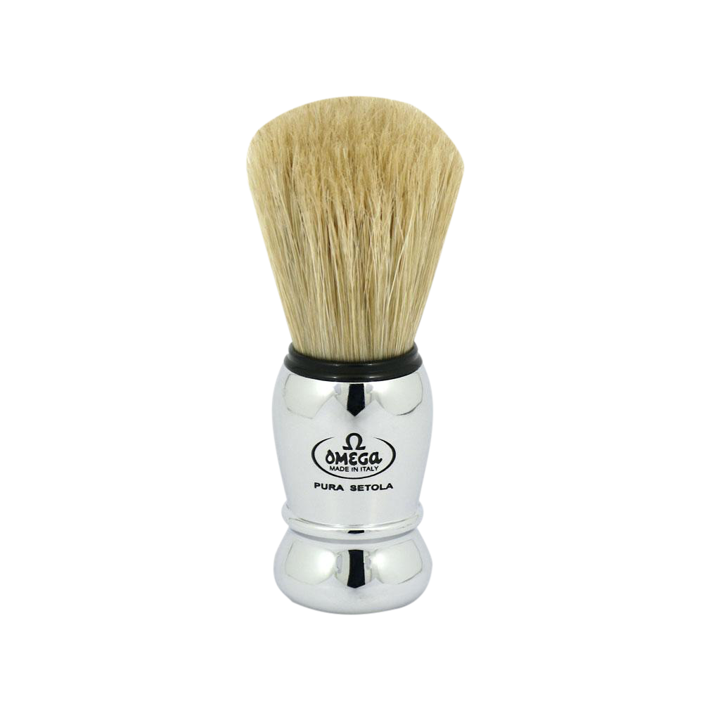 Omega Shaving Brush Chrome Handle - 10029