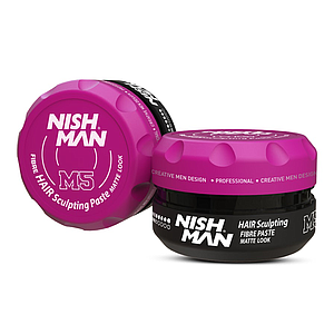 Nish Man M5 Series Fibre Hair Sculpting Matte Look Wax 100ml