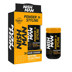 Nish Man Mattifying Hair Volumising Powder & White Coverage CP1 20g