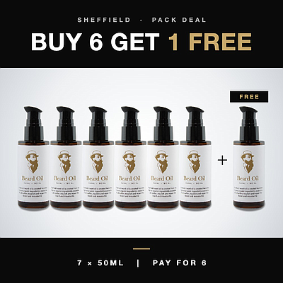 Sheffield Beard Oil Royal 50ml - Buy 6 Get 1 Free (7 Pack)
