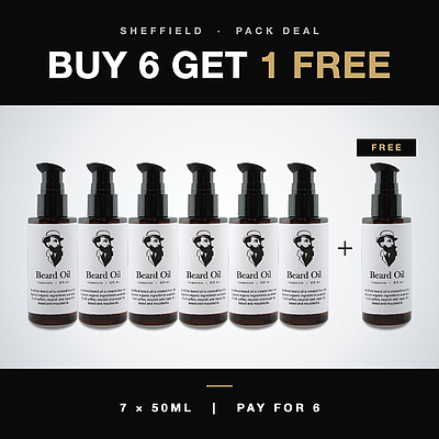 Sheffield Beard Oil Tobacco 50ml - Buy 6 Get 1 Free (7 Pack)