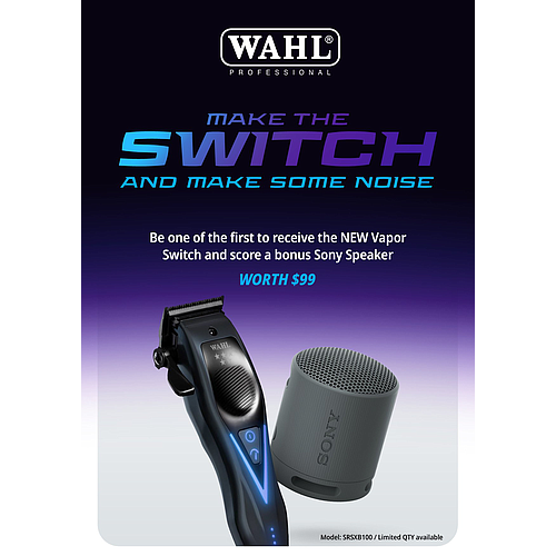 WAHL Vapor Switch Clipper with Cape and Sony Speaker P-PRO-CM106