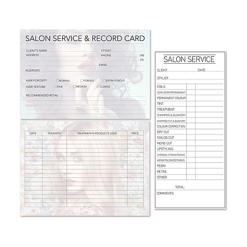 Dateline Salon Service & Record Card 144500