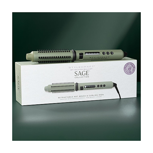 Silver Bullet Sage Retractable Hot Brush & Curling Iron